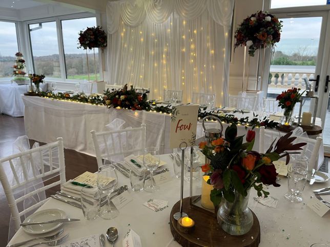 Top Table And Background Drapes