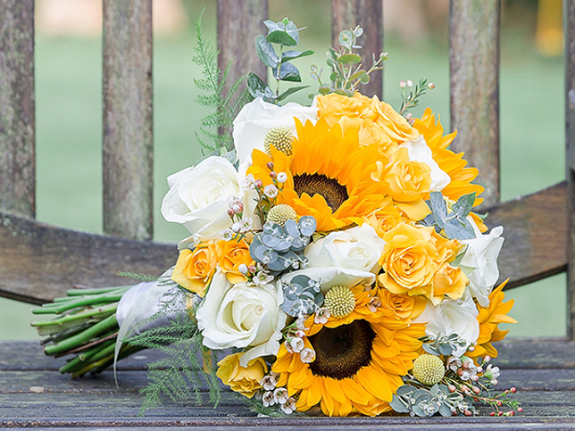 Sunflower wedding bouquet